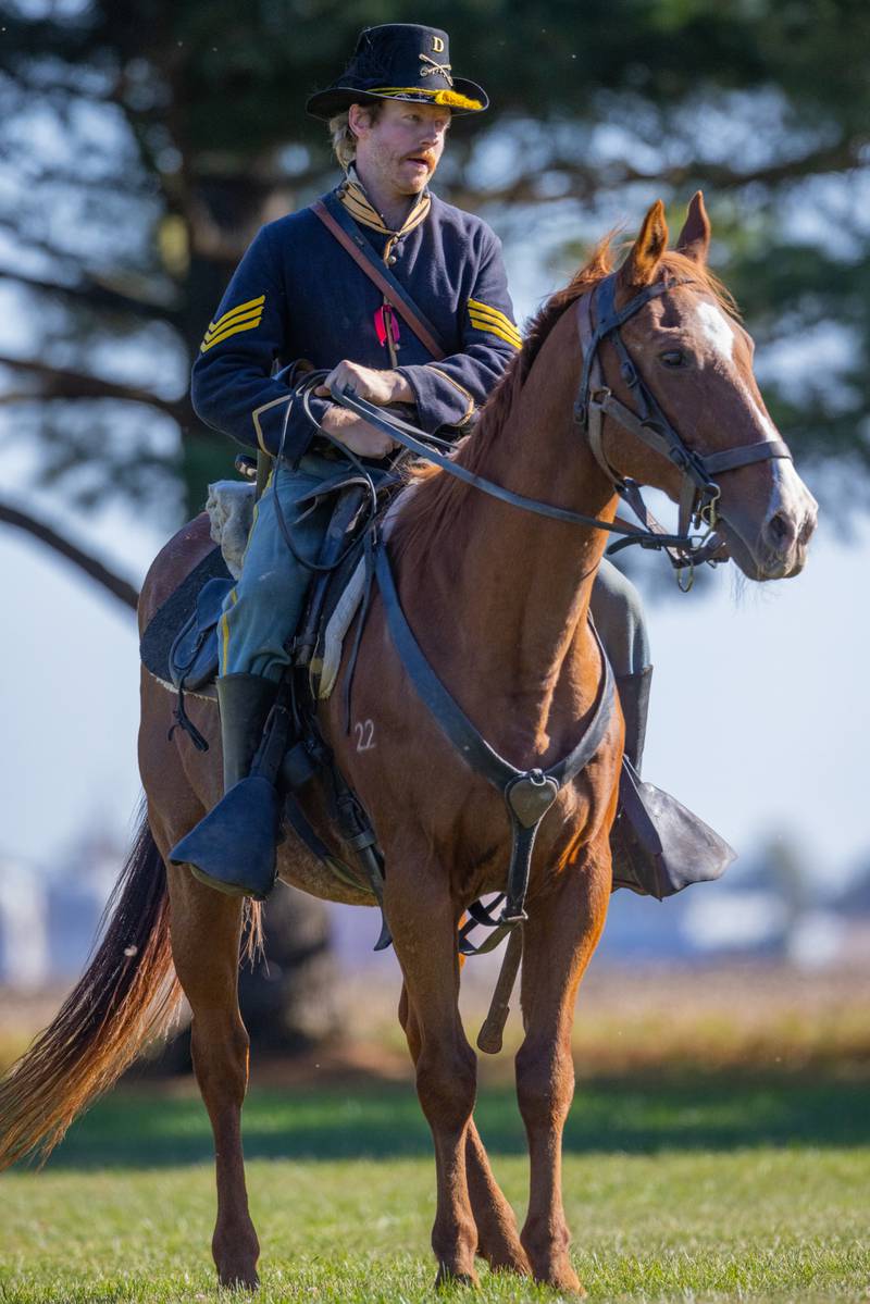 Calvary units also made an appearance on the battlefield at The Blue and Gray Civil War reenactment at City County Park on October 10, 2025 in Princeton.