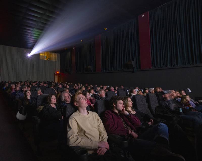 Both showings of Ice Climbers of Starved Rock brought large crowds to Roxy Cinema in Ottawa, Illinois on February 4, 2024.