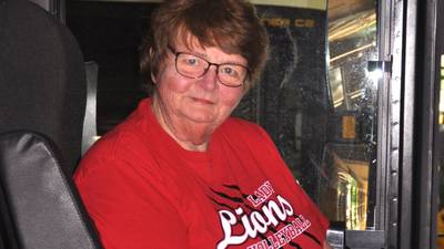 Jan Becker turns in her bus keys after 43 years at LaMoille