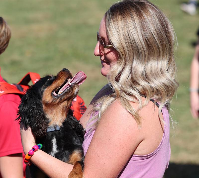 Students and parents gathered on the lawn Thursday, Oct. 3, 2024, at St, Mary’s in Dixon to have their pets blessed.