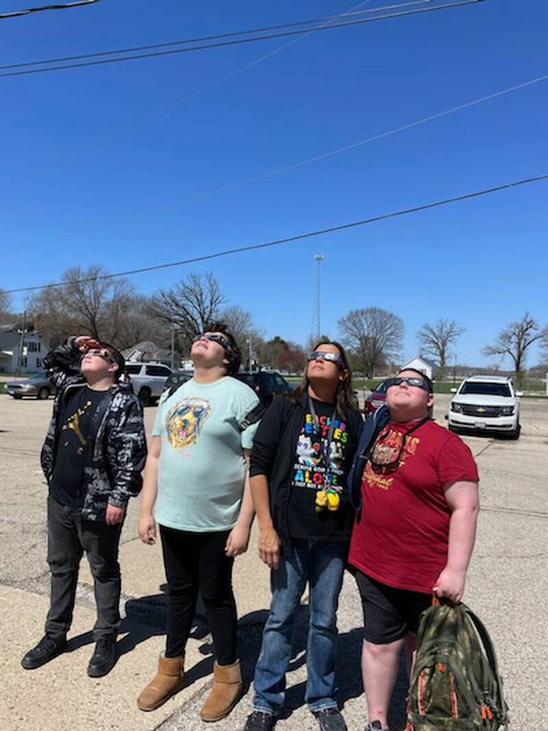 The students at BEST School in Tiskilwa took some time on Monday, April 8, 2024, to watch the eclipse.