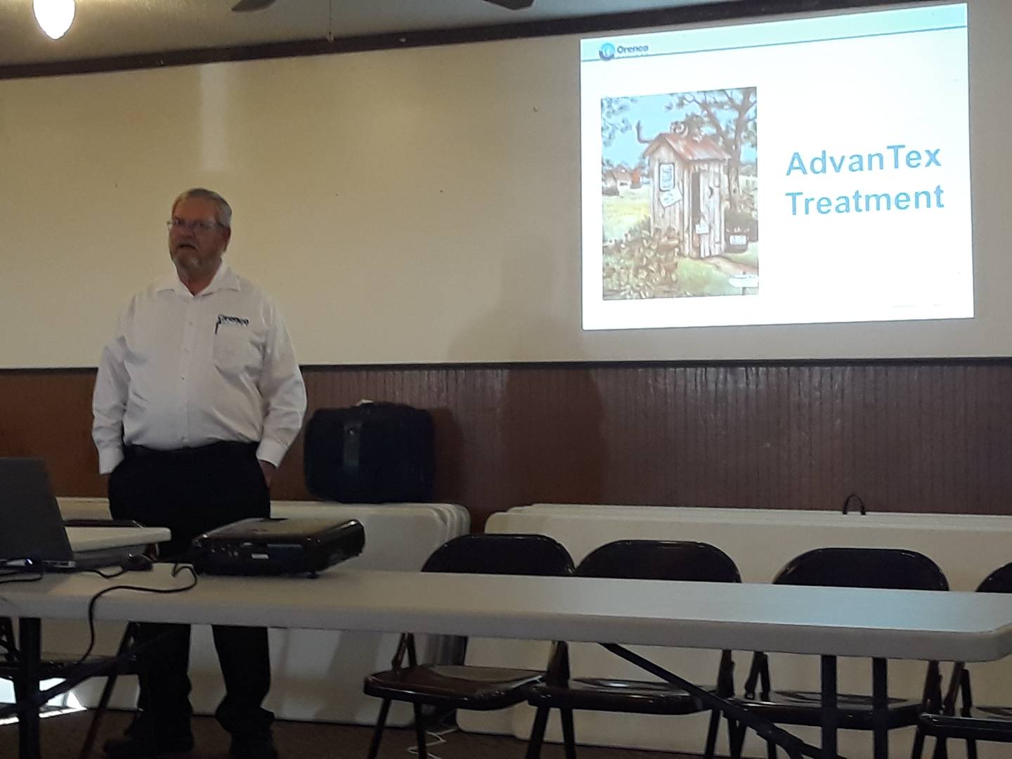 A representative from Orenco Systems speaks Wednesday, April 12, 2023, before the Rutland Village Board voted to reject a $5 grant from the Environmental Protection Agency.