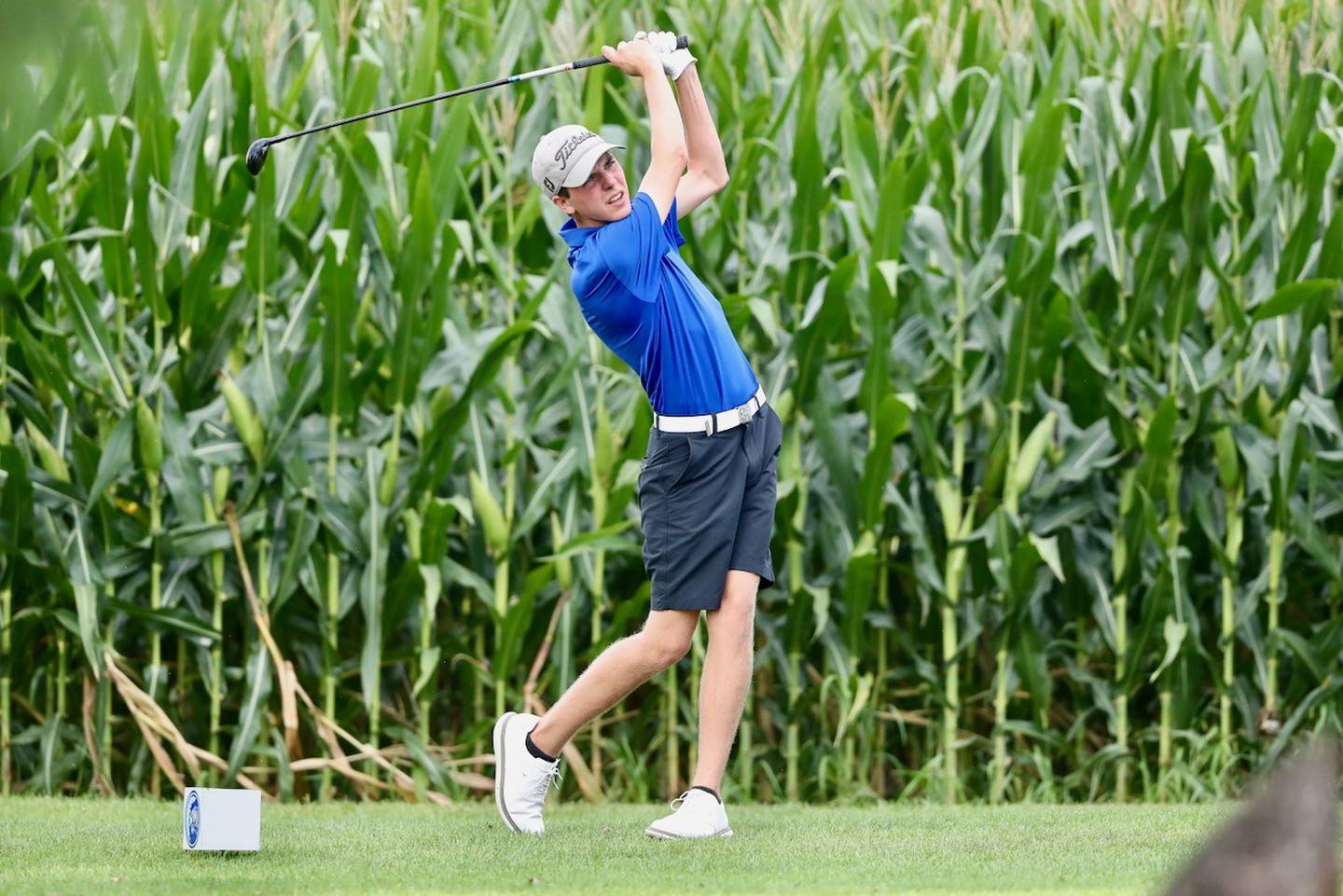 Princeton's Jackson Mason tees off Monday at Wyaton Hills Golf Course.