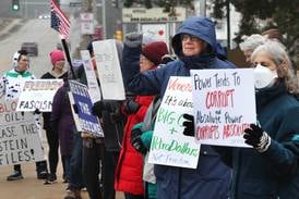 Photos: Protesters gather in DeKalb to voice opposition to recent actions in Venezuela