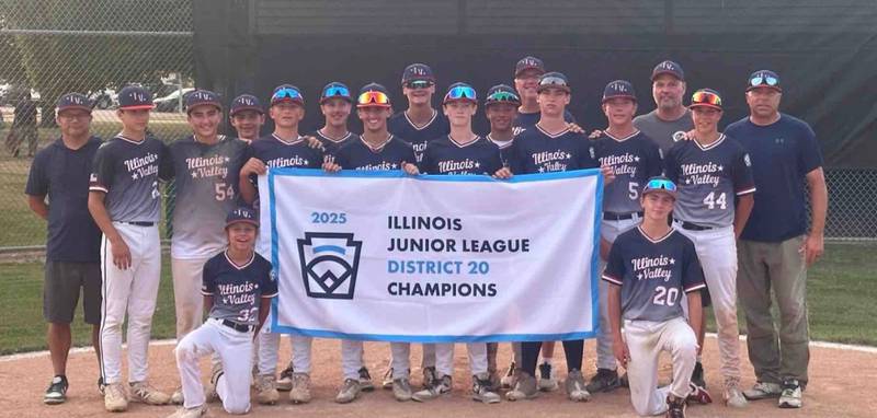 The Illinois Valley Junior League baseball team placed second in the state tournament. Team members are Anthony Turri, Blake Hueneburg, Brady Blomquist, Chase Martin, CJ Urbanski, Diku Useini, Dylan Grzybowski, Jack Hermes, Johnathan Kamnikar, Kahne Gentert, Kal Fransen, Keegam Campbell, Nolan Siebert and Payton Davis.