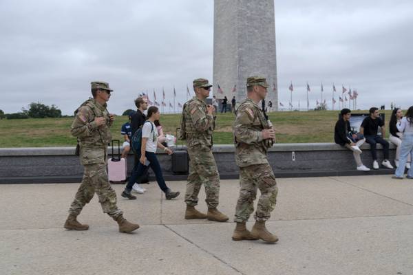 National Guard vehicle collides with civilian car near US Capitol, trapping one person