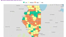 IDPH: 43 counties at “high” COVID-19 risk; hospitalizations continue to rise