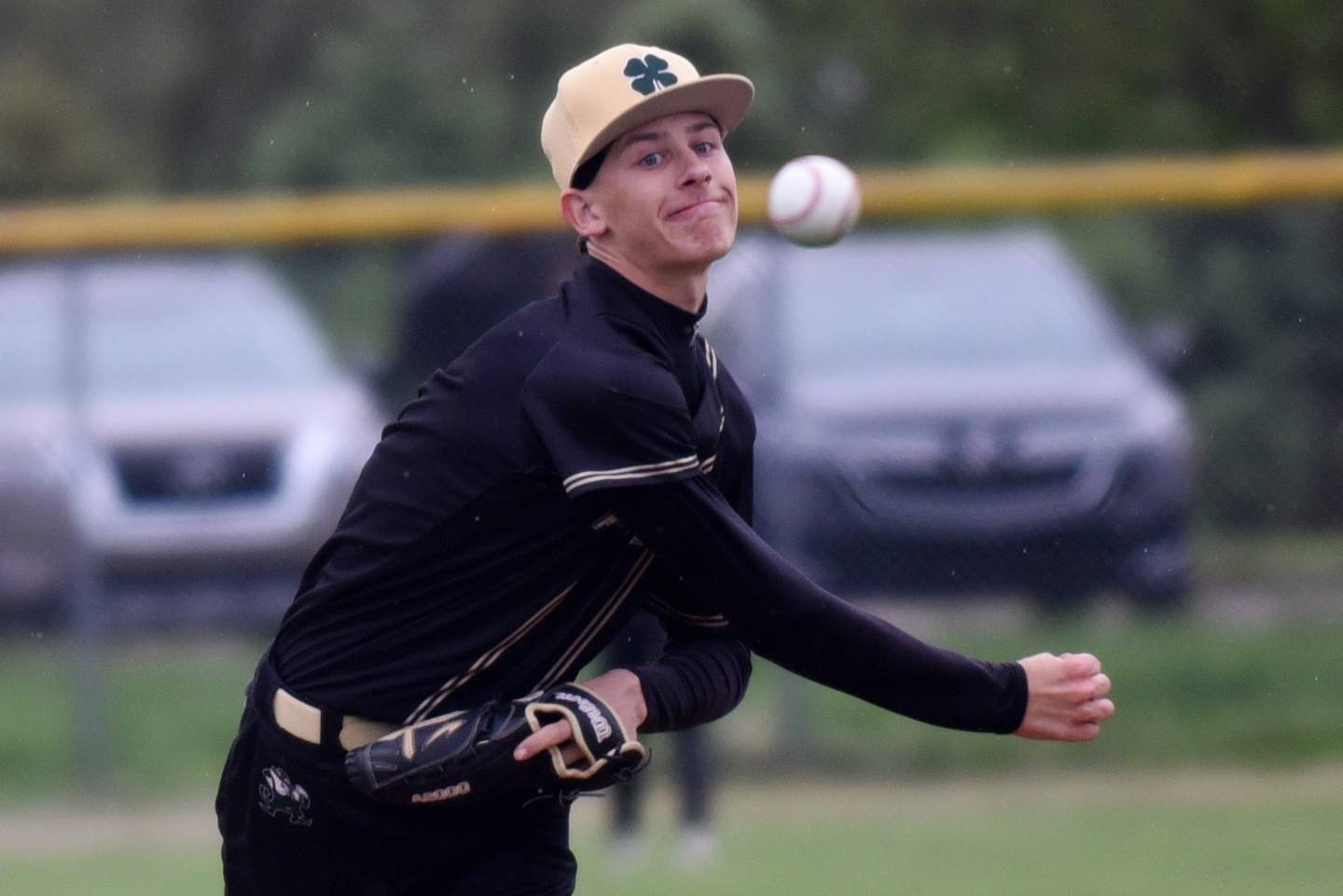 Bishop McNamara's Nick Pignatiello throws a pitch during a home game against Hope Academy Thursday, April 30, 2026.