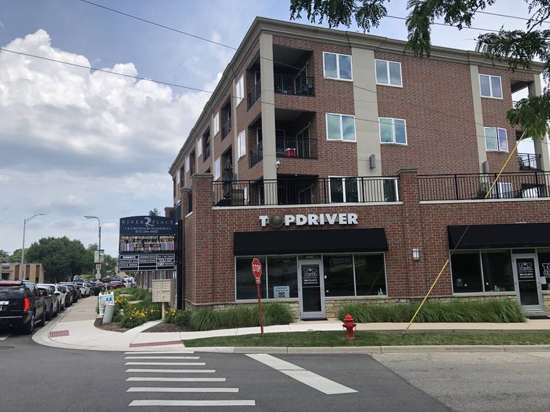 The River Place Apartments in downtown McHenry, seen here on Thursday, June 13, 2024, were originally planned as condos before the developer went bankrupt during the Great Recession.