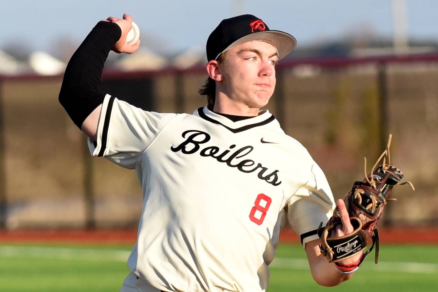 Bradley-Bourbonnais' Quade Sadler throws a pitch during a game against Kankakee Friday, March 27, 2026.