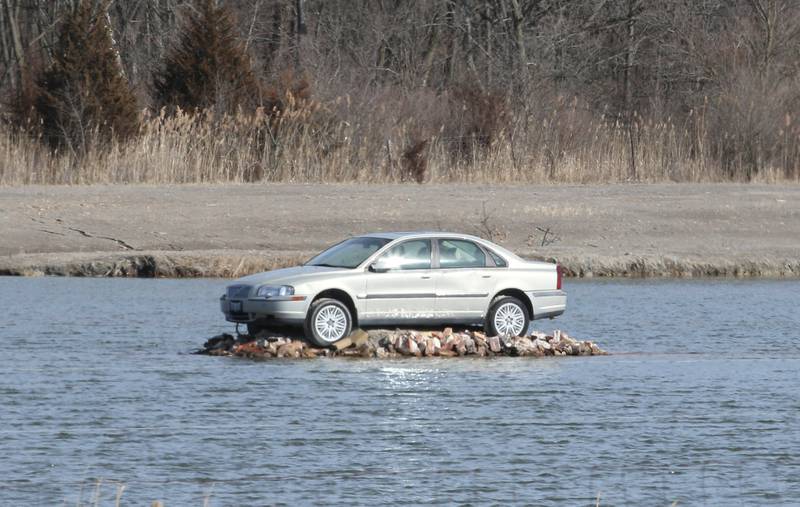 This vehicle was placed on a man-made island called Volvo Island on Monday, May 20, 2023 in Ottawa. Volvo Island is located just to the east of the intersection of U.S. Route 6 and Illinois 71 in Ottawa.