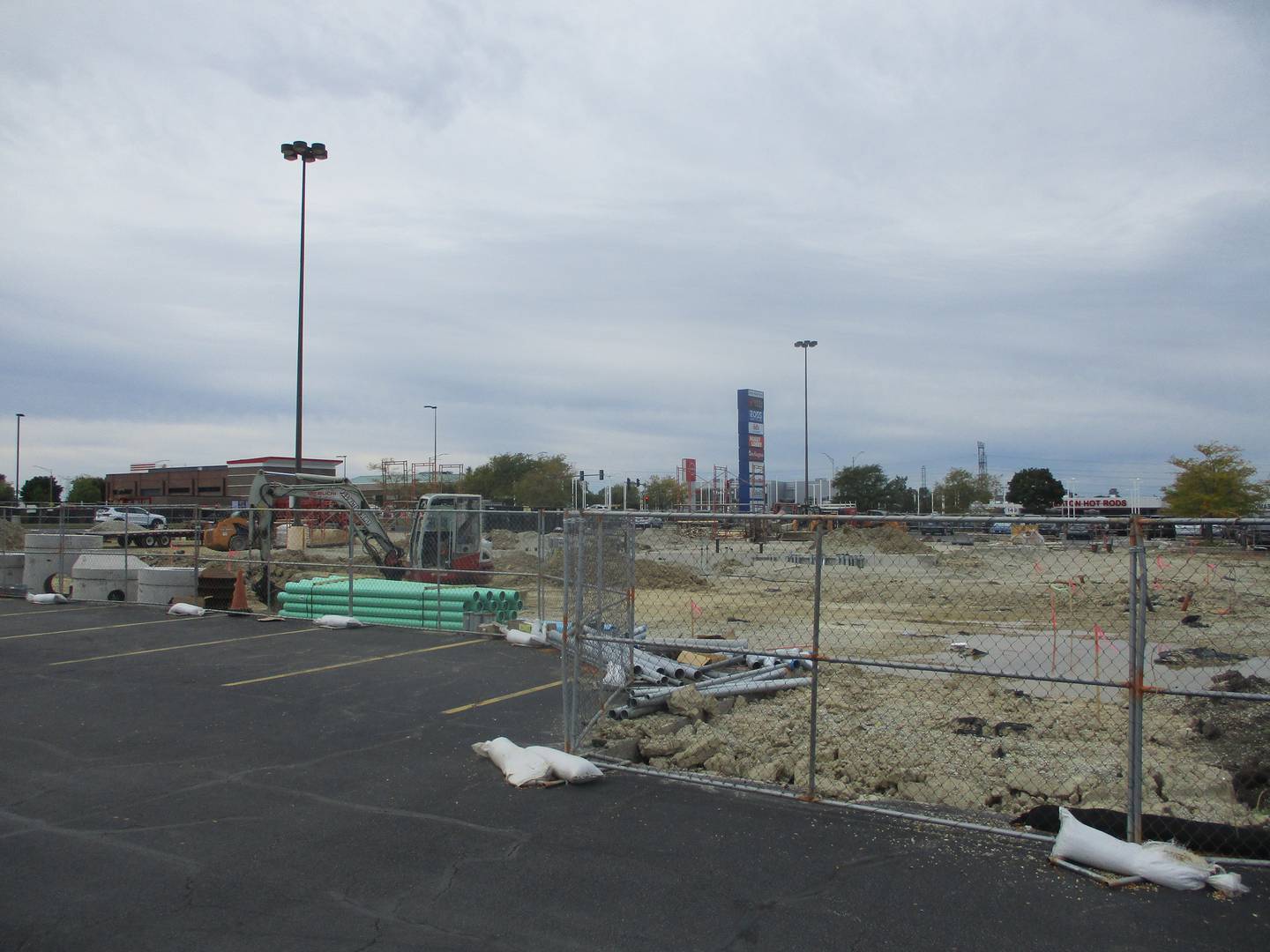 The Starbucks construction site was empty by late Friday morning as building trades unions protested outside the Joliet site. Sept. 23, 2022.