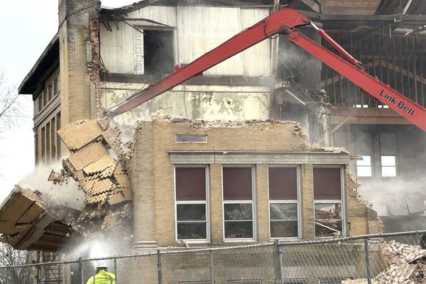 Brick by brick: Historic, dilapidated school demolished in Polo