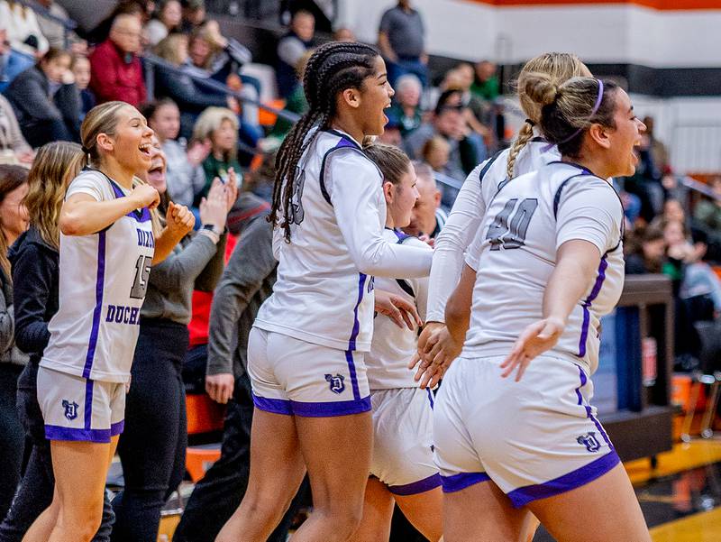 Dixon celebrates after taking down Rockford Boylan in the regional championship on Thursday, February 20, 2025 at Freeport High School.