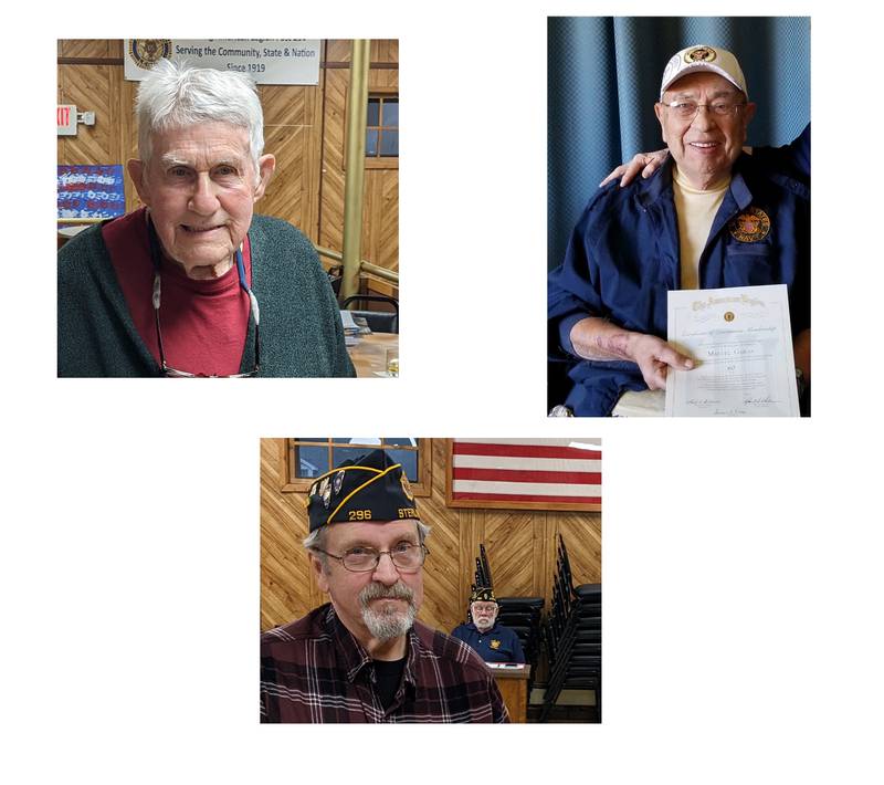 American Legion Post 296 members Roger Frank (bottom), Manuel Garcia (top right), and William Saunders (top left). Photo provided by American Legion Post 296.