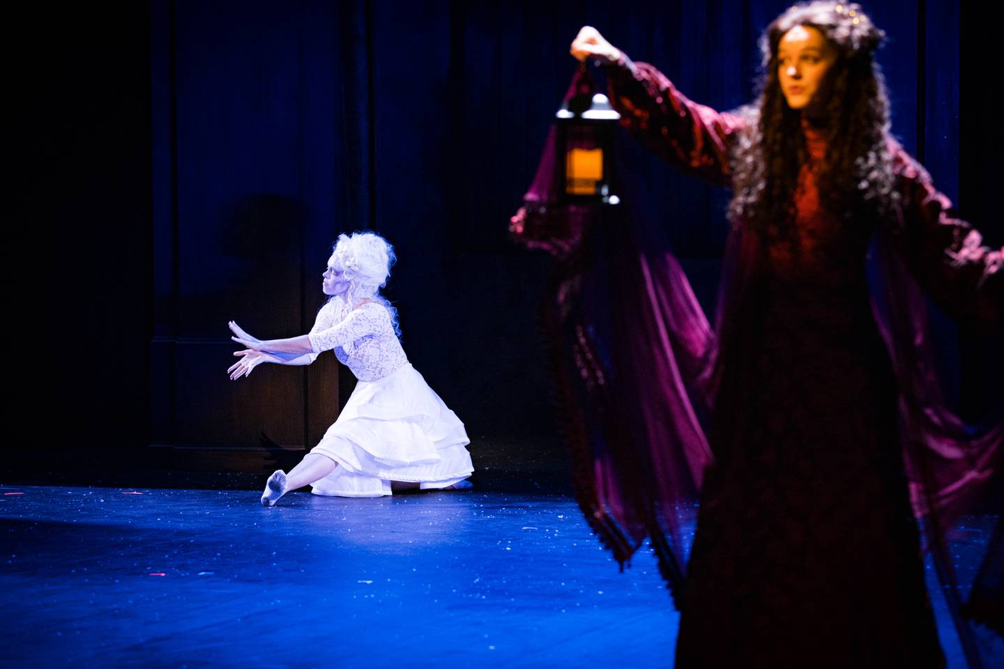 The actor next to the dancer portraying Winter in the photo is Zoya Martin as the Ghost of Christmas Past. Metropolis Arlington Heights 2023