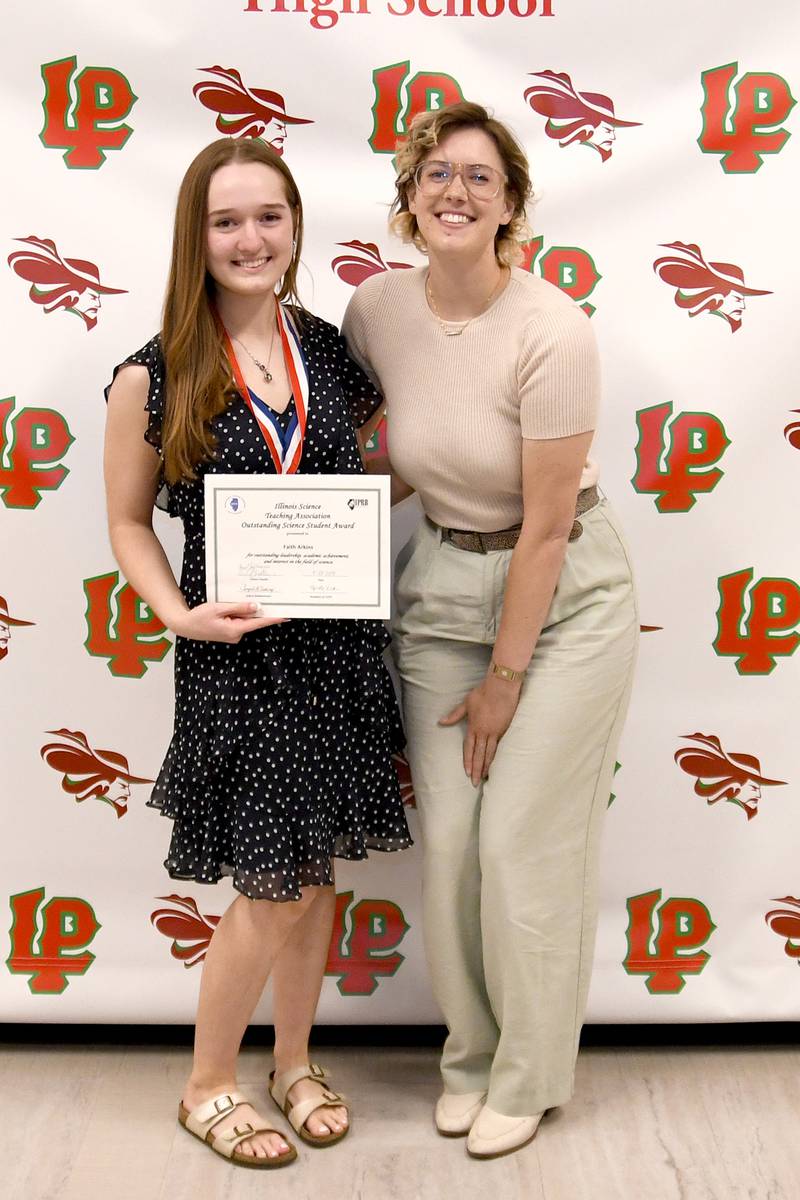 Aidan Harmon is the recipient of the 2024 Illinois Science Teachers Biology Award at La Salle-Peru High School.