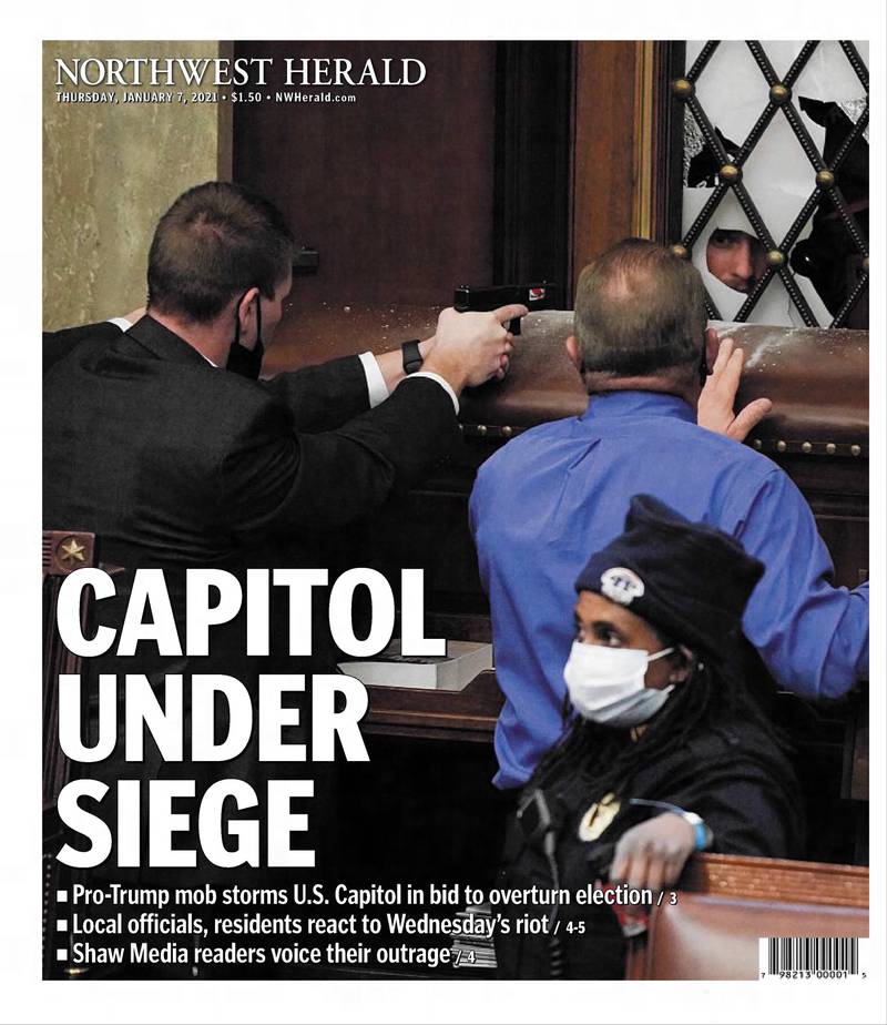 The cover of the Northwest Herald on January 7, 2021