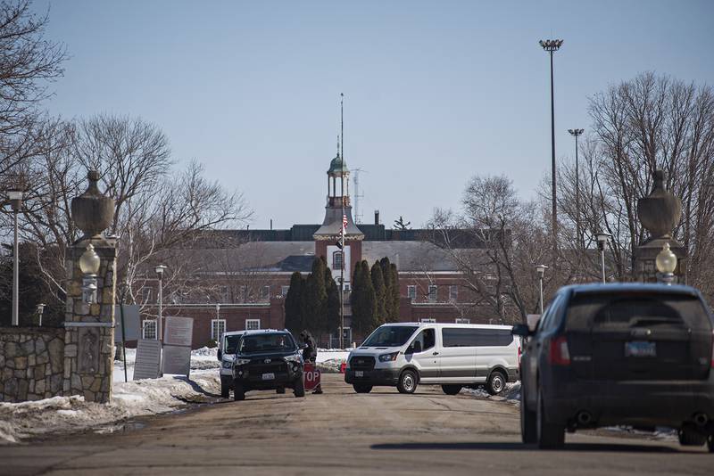 Department of Correction officers work at Dixon Correctional Center Thursday, Feb. 25, 2021.