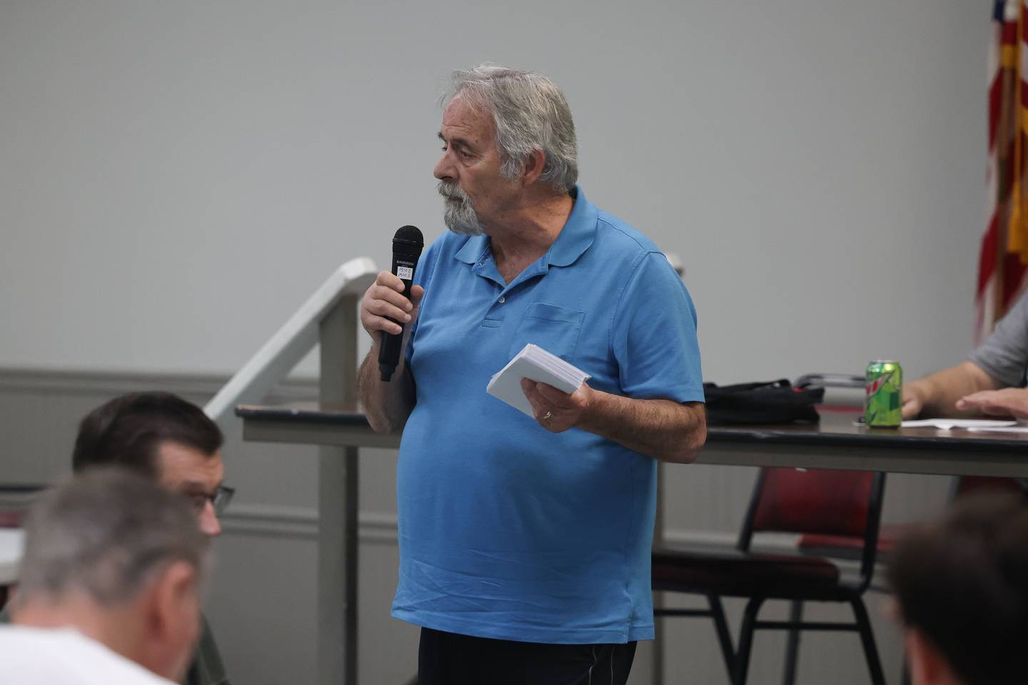 Dan Bertino, Old Timers Baseball Association of Will County Chairman of Youth Baseball, speak about the important of youth sports before handing out $20,500 to local baseball and softball programs at the associations quarterly meeting on Monday, April 15, 2024 in Joliet.