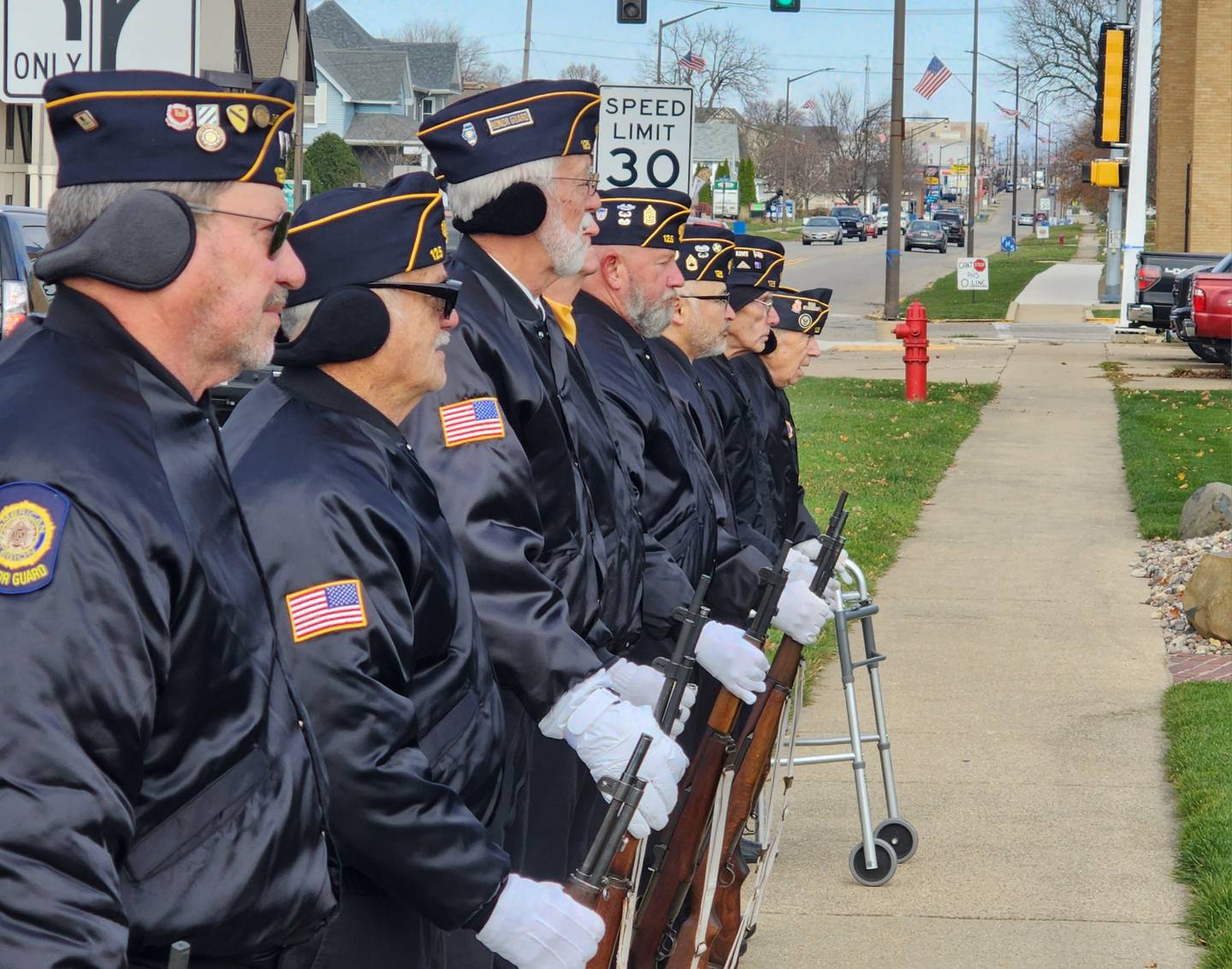 As Friday morning brought more winter-like weather to the Illinois Valley, the cold temperatures and strong winds were not enough to deter members of local veterans organization from participating in a special Veterans Day ceremony.