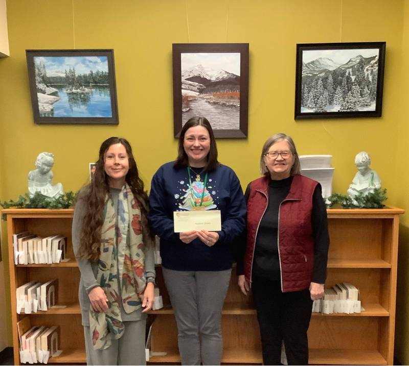 ASRC Administrator Rene Parks Wendinger, left, Reddick Library Director Laura Youngstrum, and Starved Rock Country Community Foundation (SRCCF) Director of Operations Janice Corrigan. Wendinger said a total of $12,575 was awarded to eight organizations.