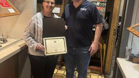 Rep. Haas honors Chicago Dough in Bourbonnais for community service