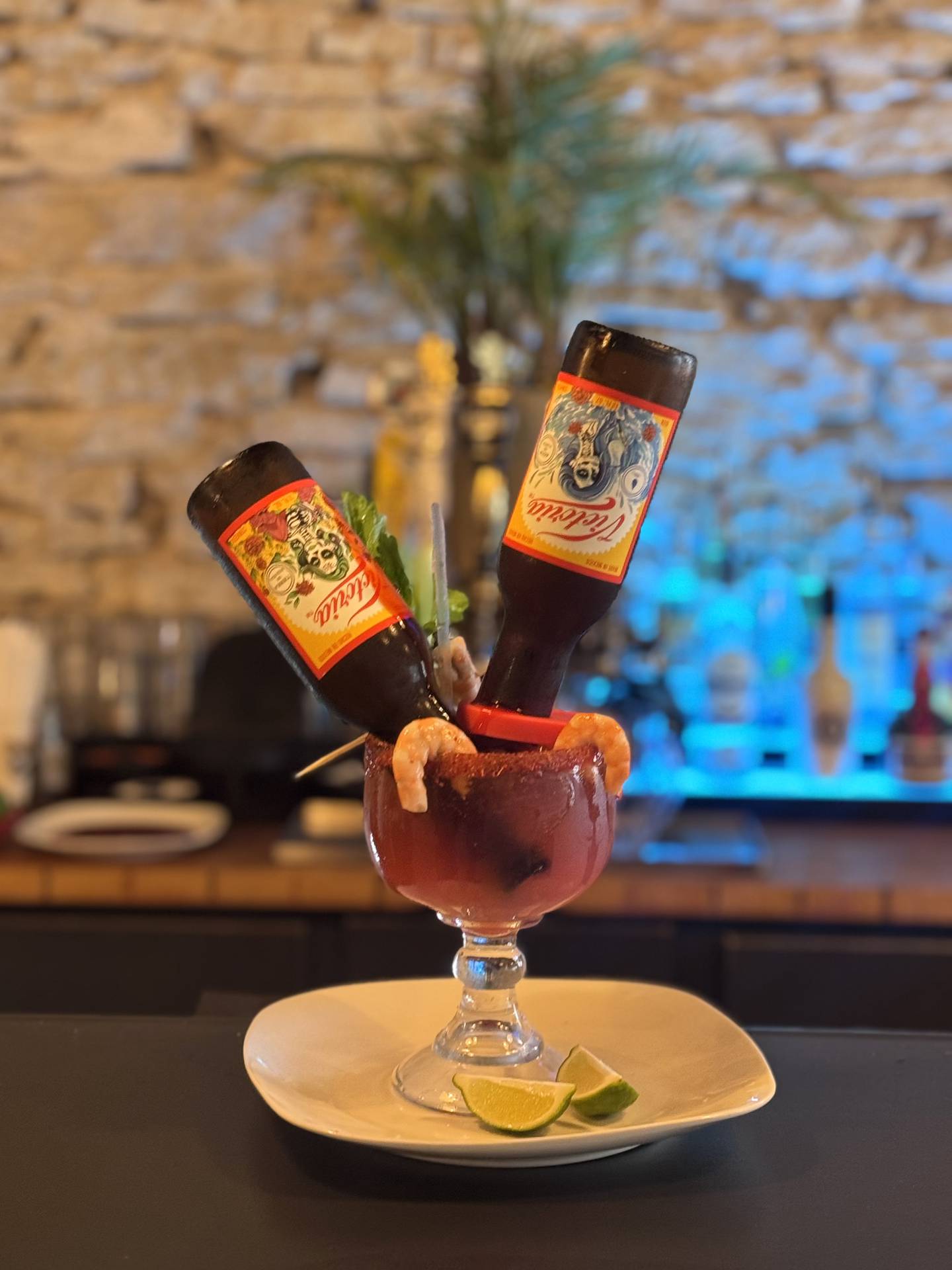 A specialty drink called a Michelada Vicky is presented at Cantina Del Mar, the new restaurant at 239 E. Court St. in Kankakee, the former location of the 8 One Five, on Tuesday, Sept. 30, 2025.