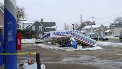 Gas station canopy collapses in Cary
