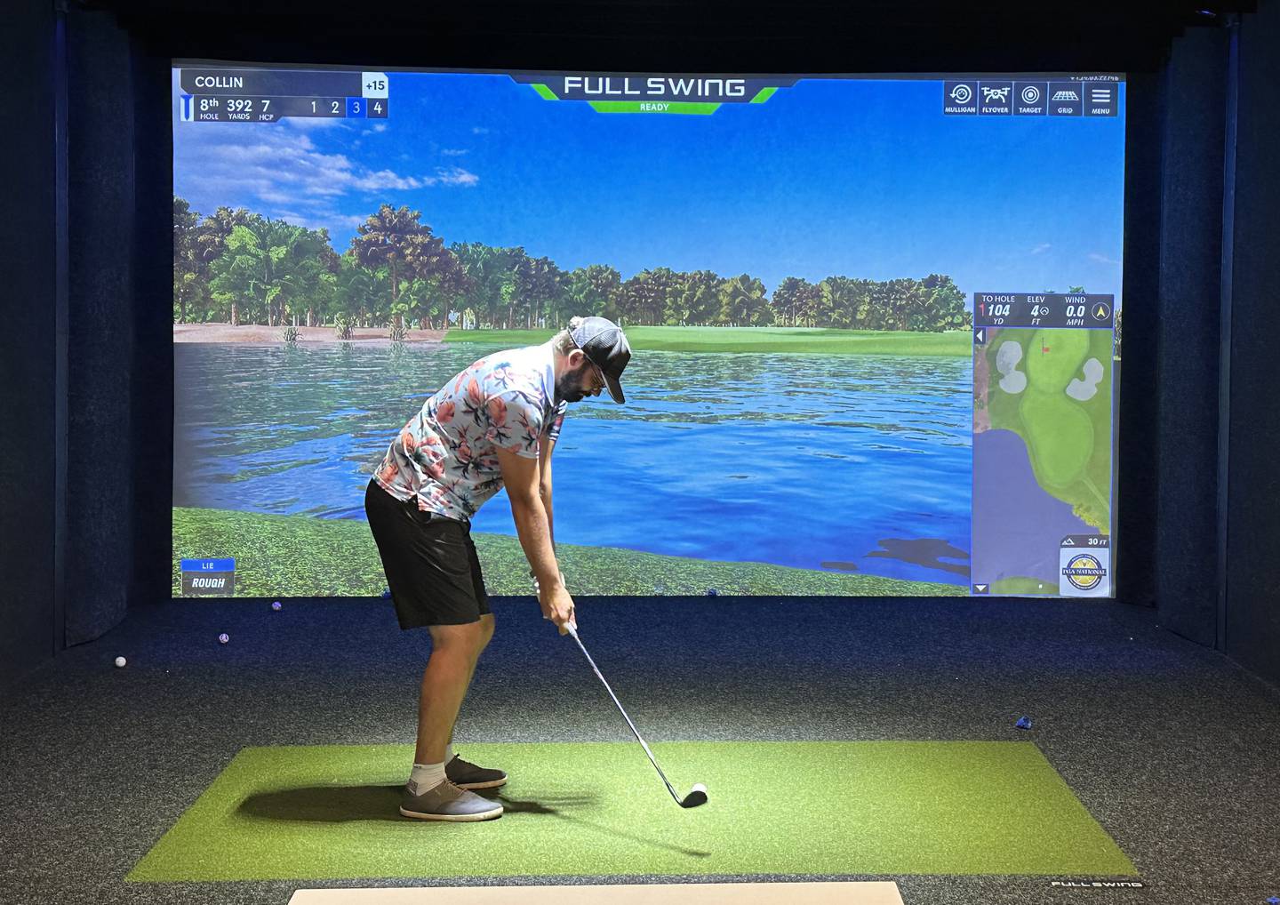 Collin Stark golfs at The Tee Box in Spring Valley.
