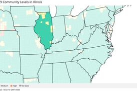 IDPH: 12 counties at ‘medium’ COVID-19 risk, mostly in northern Illinois