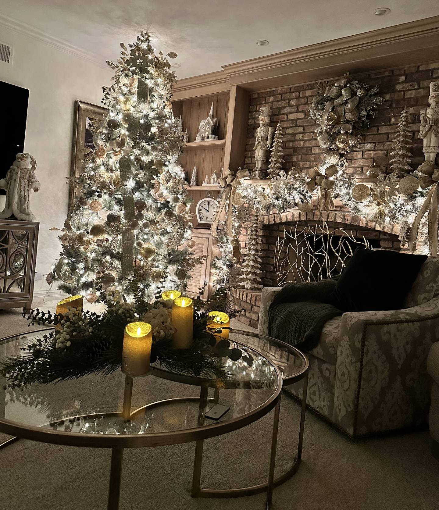 Kathy Turnell's house in Campton Hills, as decorated by Michelle DeMarco. DeMarco Designs by Michelle does custom holiday decorating for homes and businesses.