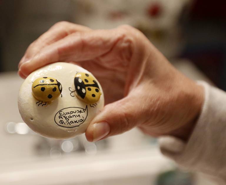 Sheri Cummings holds one of the irtems from her collection of ladybug items on Wednesday, Oct. 19, 2022, in her Lake in the Hills home. Cummings is holder of the Guinness World Record for the largest collection of ladybug items.