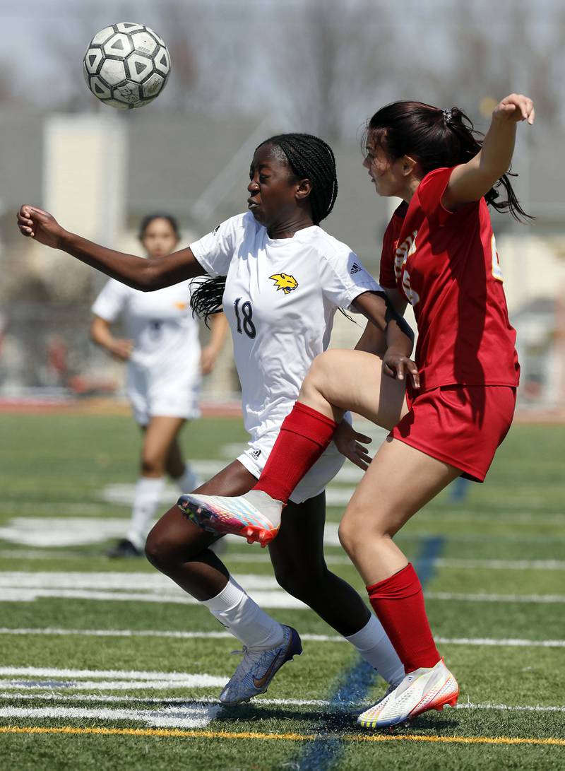 Neuqua Valley's Selma Larbi (18) Batavia's Delia Perfect Saturday April 8, 2023 in Batavia.