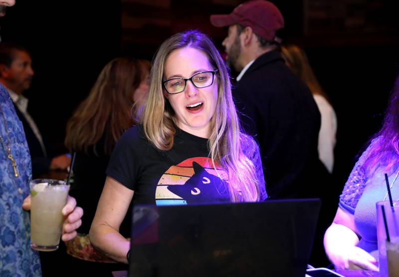Kane County Auditor Penny Wegman, running for reelection against challenger Gretchen Butler, waits for election results on Tuesday, Nov. 5, 2024 at Alibi in St. Charles.