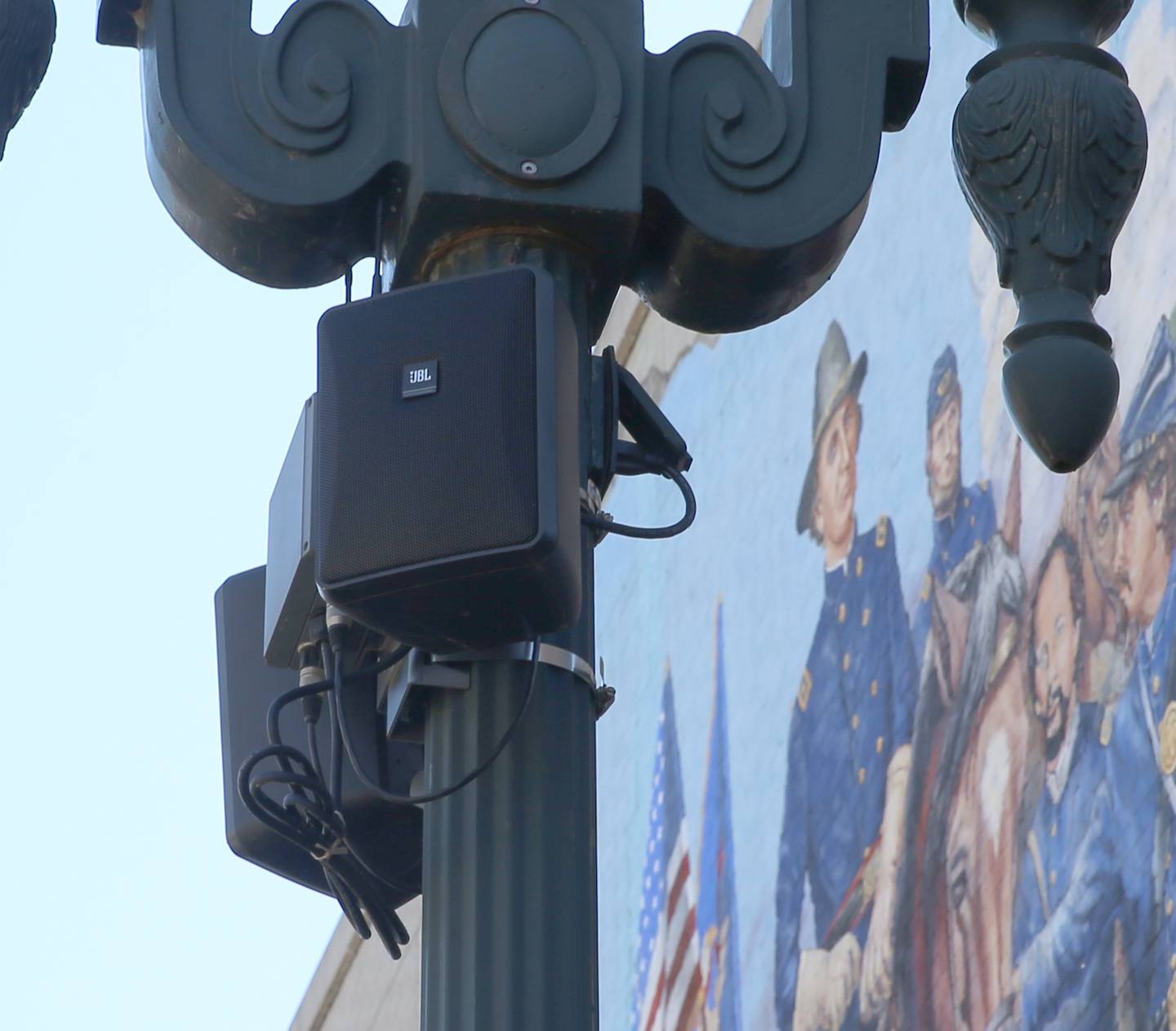 Outdoor speakers play music on Tuesday, March 14, 2023 downtown Ottawa.