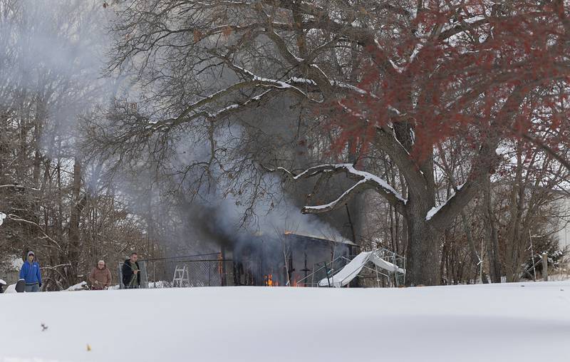 A fire broke out in a shed Monday, Dec. 8, 2025, at 1558 Joliet Way in Dixon.