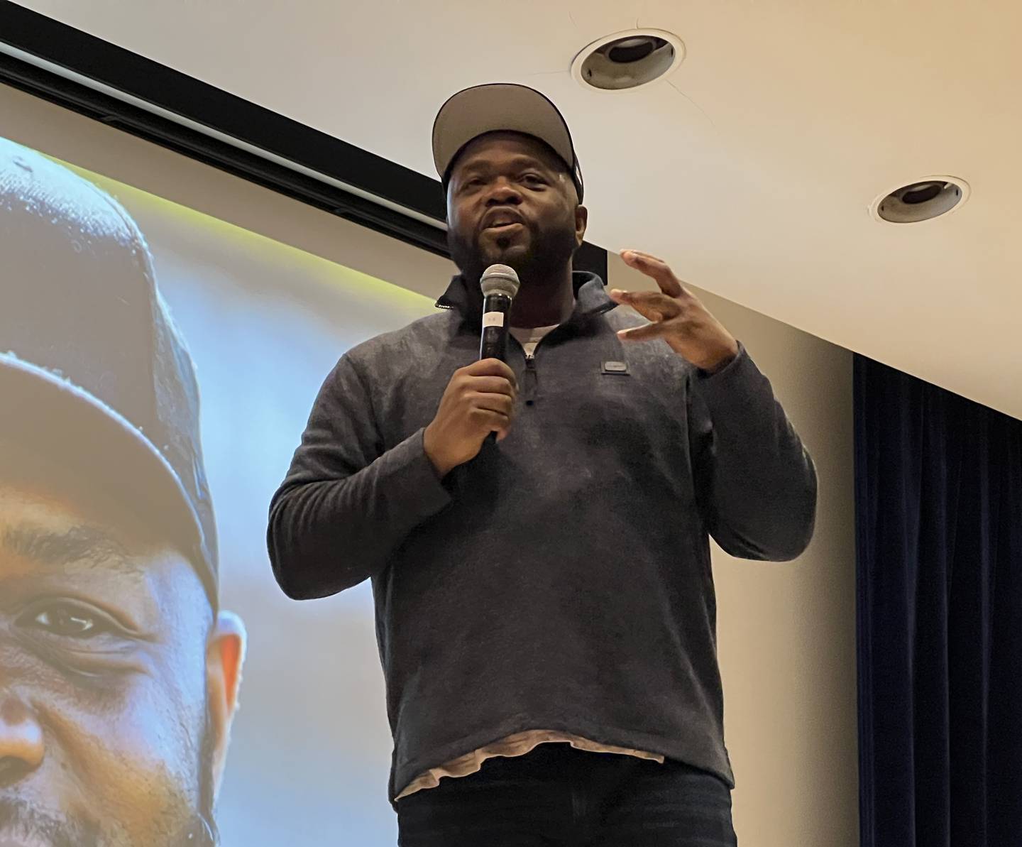 Twenty-seven years ago, Arshay Cooper, then a student of Manley High school in Chicago, joined the first all-Black high school rowing team in the United States. On April 11, 2024, he told Northern Illinois University students, and incarcerated youth, how that experience changed his life.