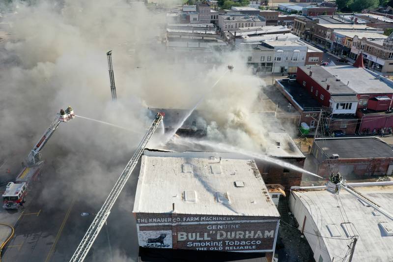 Nineteen fire departments from all over the Illinois Valley battled an apartment fire in the 800 block of Main Street on Monday, Aug. 22, 2022 in Mendota.