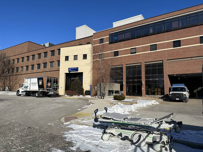 Former St. Margaret’s Hospital in Peru (IVCH) is disposing a hospital bed on Wednesday Feb. 1, 2023 in Peru. The facility also has an on-site shredding company discarding personal documents.
