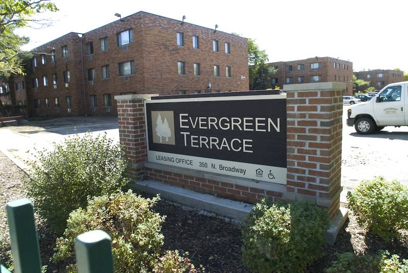 A view of the Evergreen Terrace housing complex in September 2011.