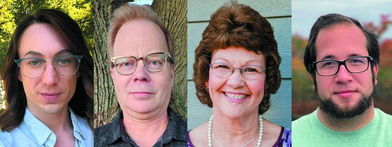 Directors for Stage 212's 2023 season include (left to right) Joey Santos, Larry Kelsey, Jessica Kreiser and Tyler Reviglio.