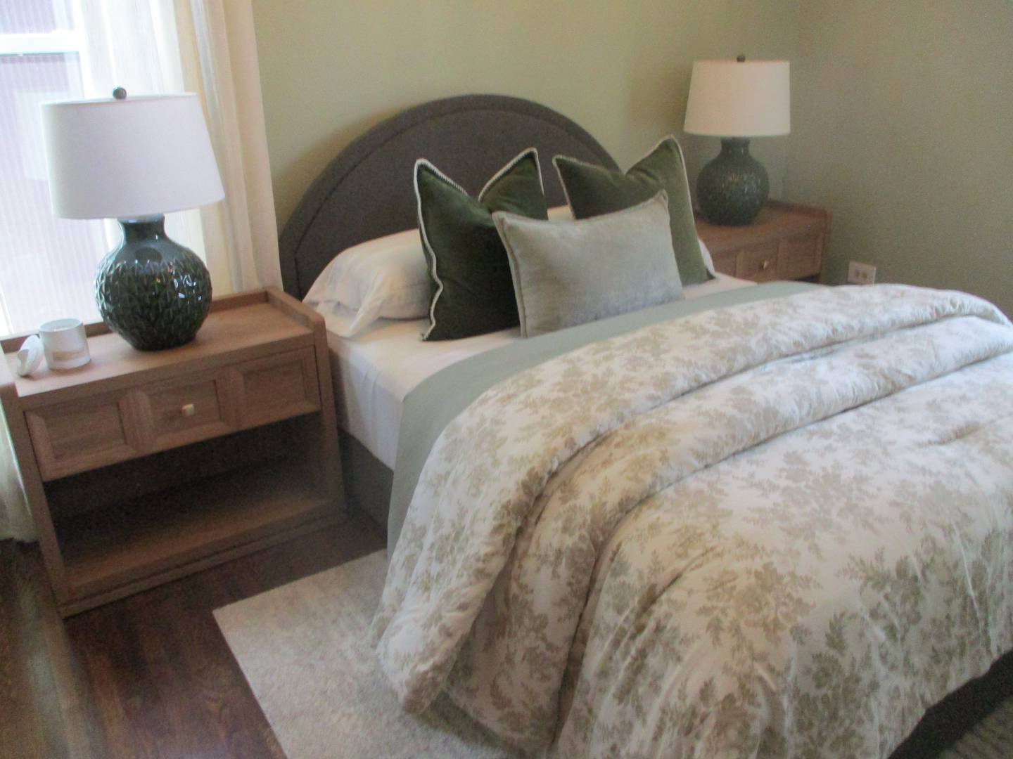 Furnishings are seen in a bedroom at The Banks Bridal Suites & Lodging, a bouquet hotel that has opened in downtown Joliet. April 23, 2026