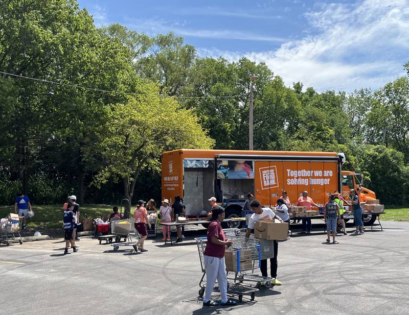 A Northern Illinois Food Bank truck at the Envision Fairmont event on Saturday, June 22, in Fairmont, an unincorporated community in Lockport Township.