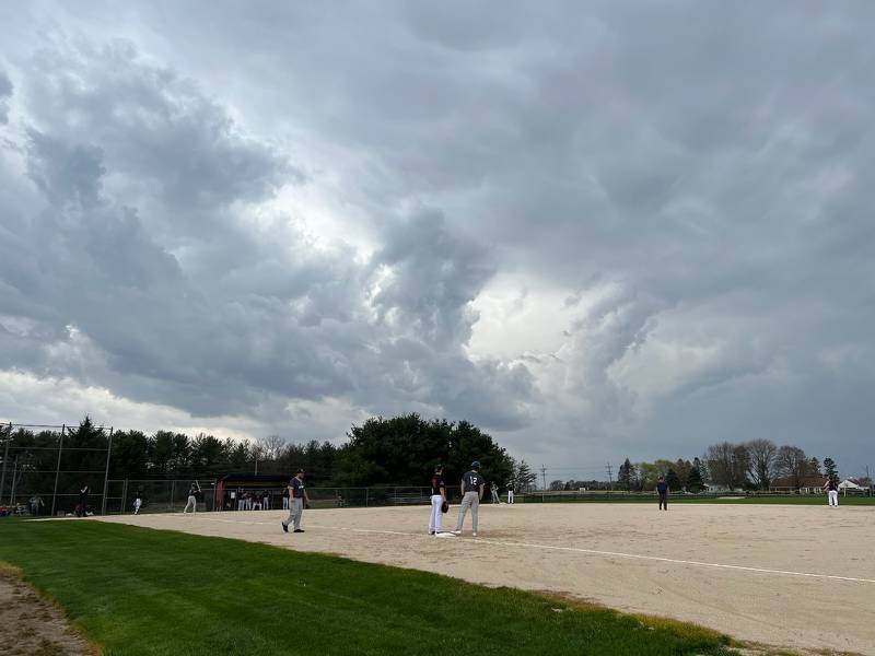 As another slew of severe weather falls upon DeKalb County Thursday, power outages already are being reported in much of Waterman, as a tornado watch continues across the region through 8 p.m. The weather canceled a planned baseball game at Indian Creek High School April 20, 2023.