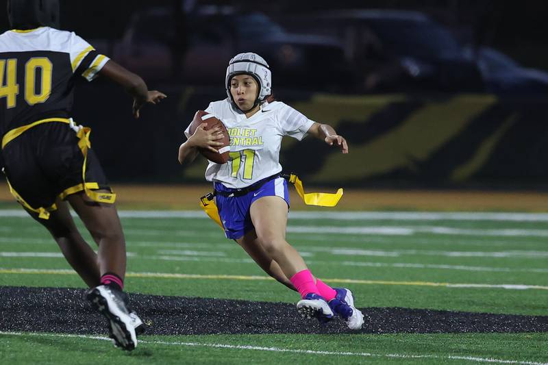 Joliet Central’s Marisol Hernandez rushes against Joliet West on Wednesday, Oct. 2, 2024 in Joliet.