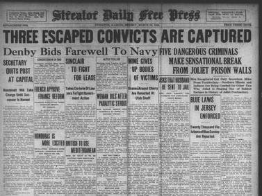 March 10 historical covers: Three Escaped Convicts Are Captured