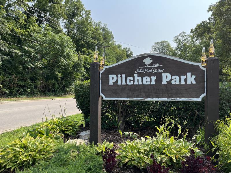 The entryway to Pilcher Park, 2501 Highland Park Drive, Joliet, seen on Friday, July 26, 2024.