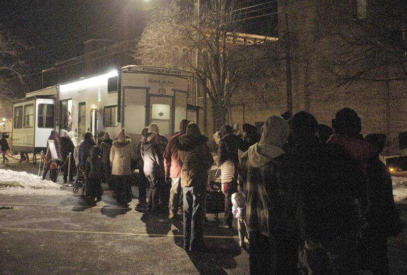 The line to see Santa at Sterling's Sights and Sounds  kickoff to the holiday season. The event in downtown Sterling was held on Friday, December 5, 2025.