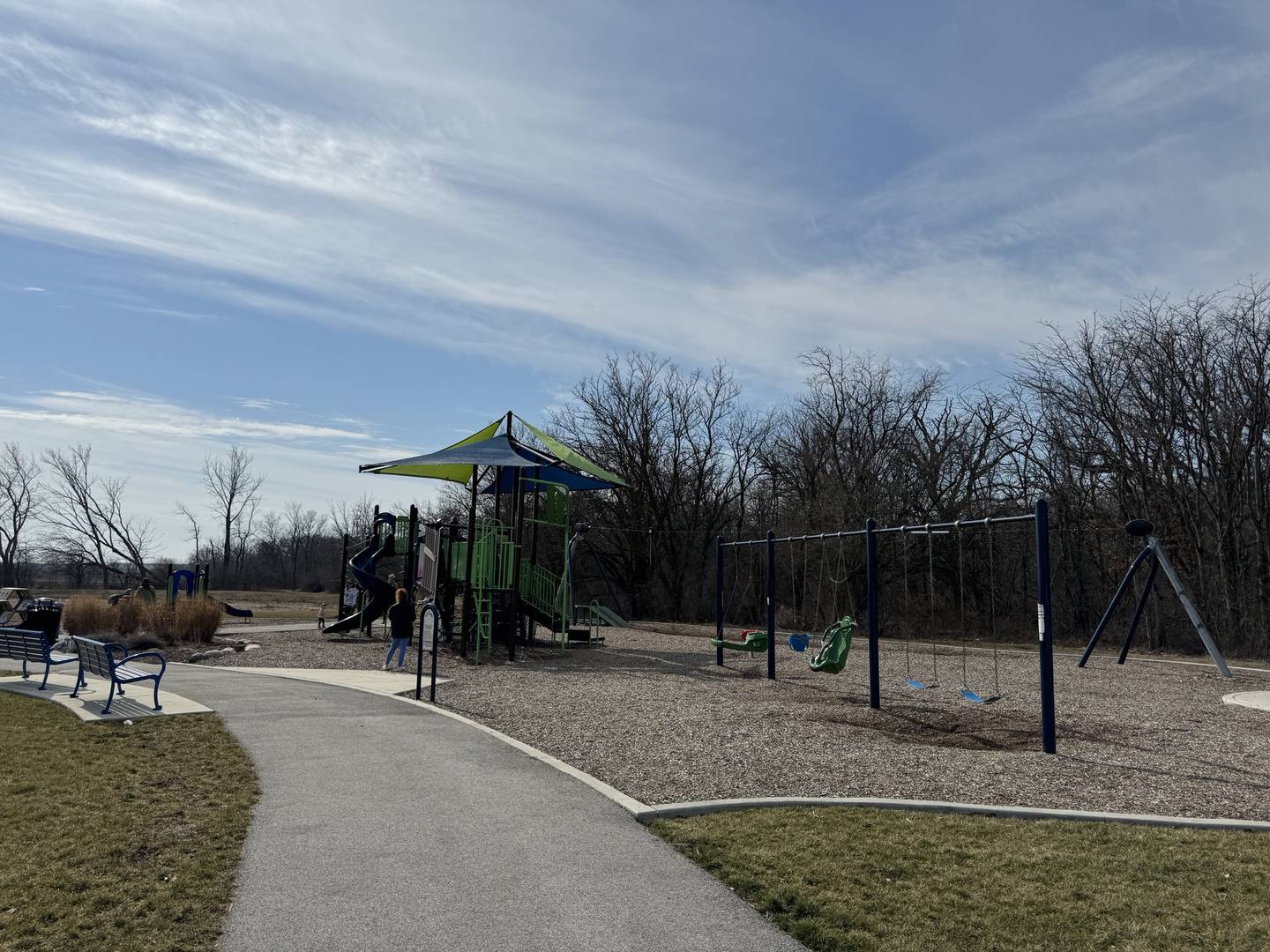 The playground at Aux Sable Springs Park, 2579 Holt Rd, Minooka.
